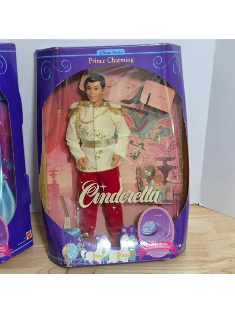 Vintage 1991 Disney Cinderella & Prince Charming Barbie Dolls Mattel Lot